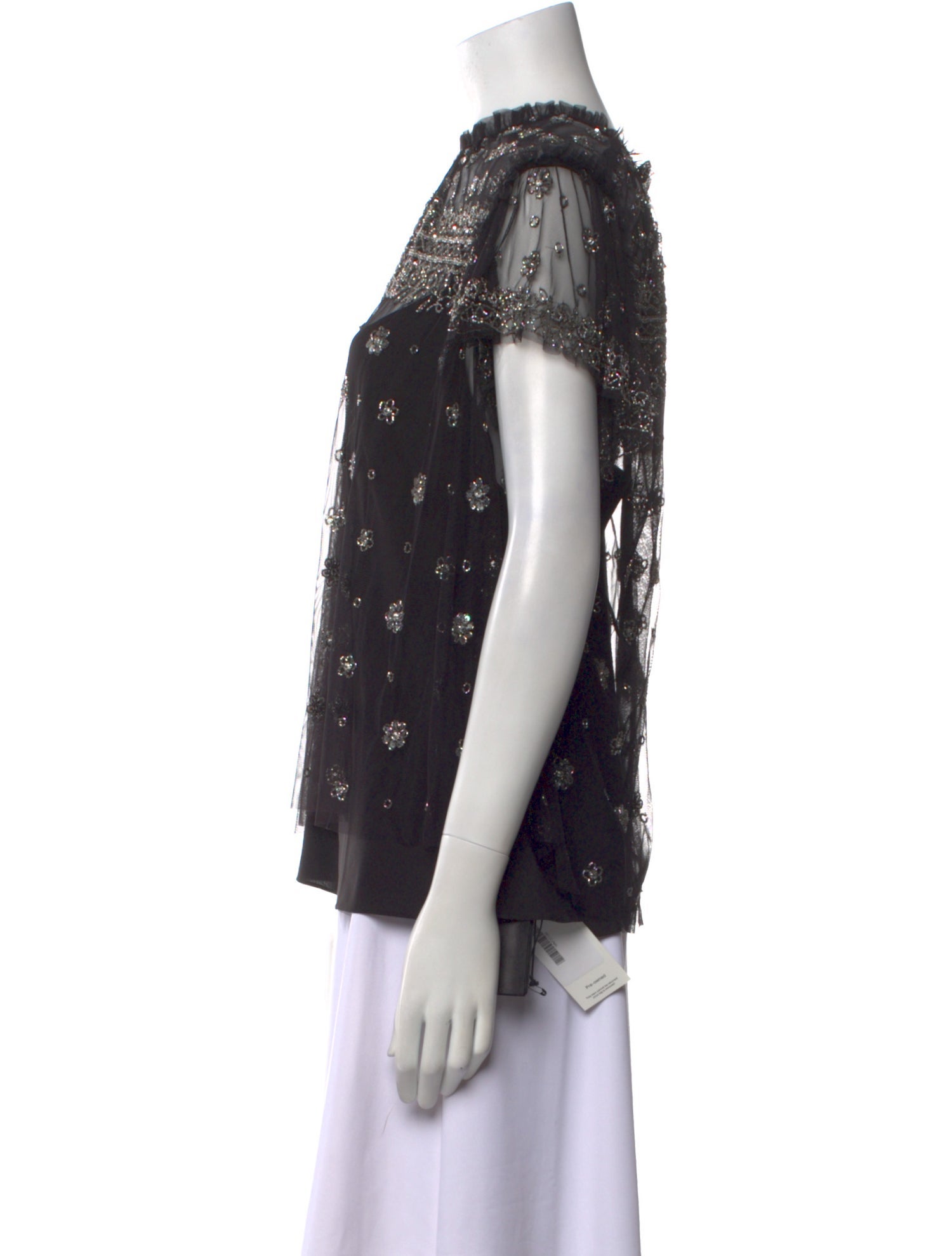 Needle & Thread Mock Neck Short Sleeve Blouse w/ Tags