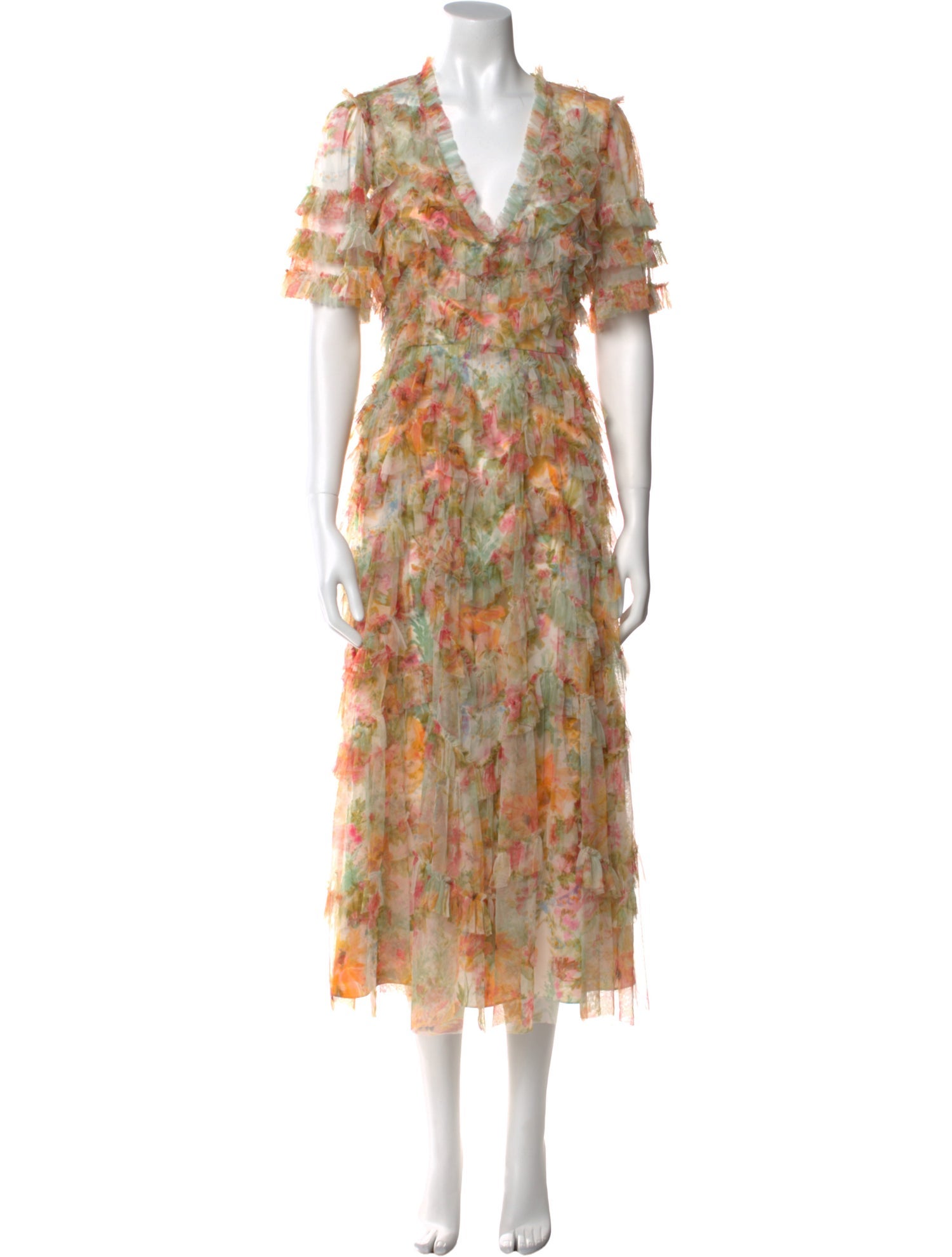Needle & Thread Floral Print Midi Length Dress