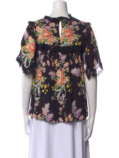 Needle & Thread Floral Print Mock Neck Blouse