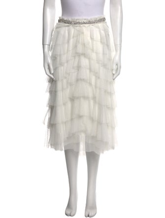 Needle & Thread Mesh Accents Knee-Length Skirt