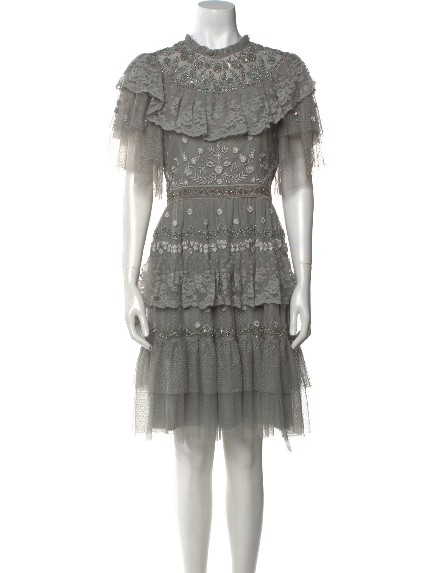 Needle & Thread Mock Neck Knee-Length Dress