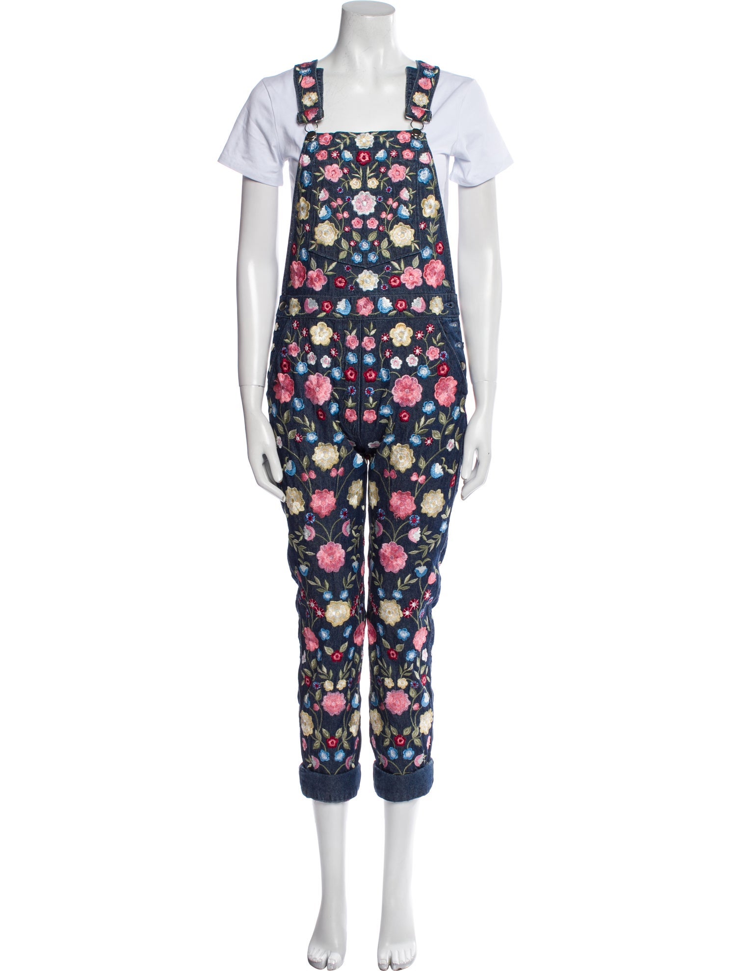 Needle & Thread Floral Print Square Neckline Jumpsuit