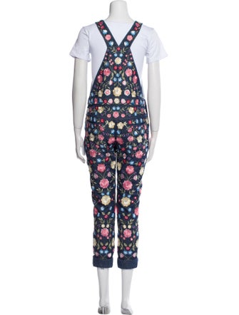 Needle & Thread Floral Print Square Neckline Jumpsuit