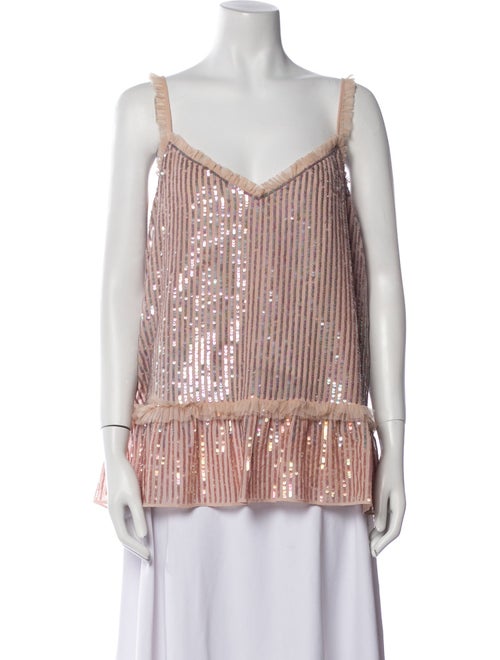 Needle & Thread Patterned V-Neck Top