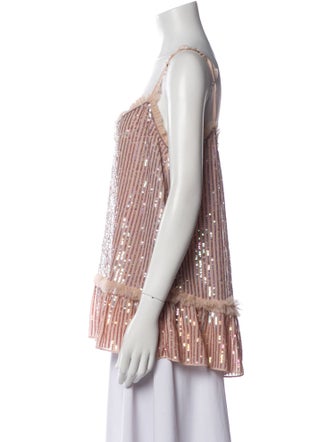 Needle & Thread Patterned V-Neck Top