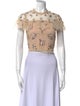 Needle & Thread Floral Print Crew Neck Crop Top