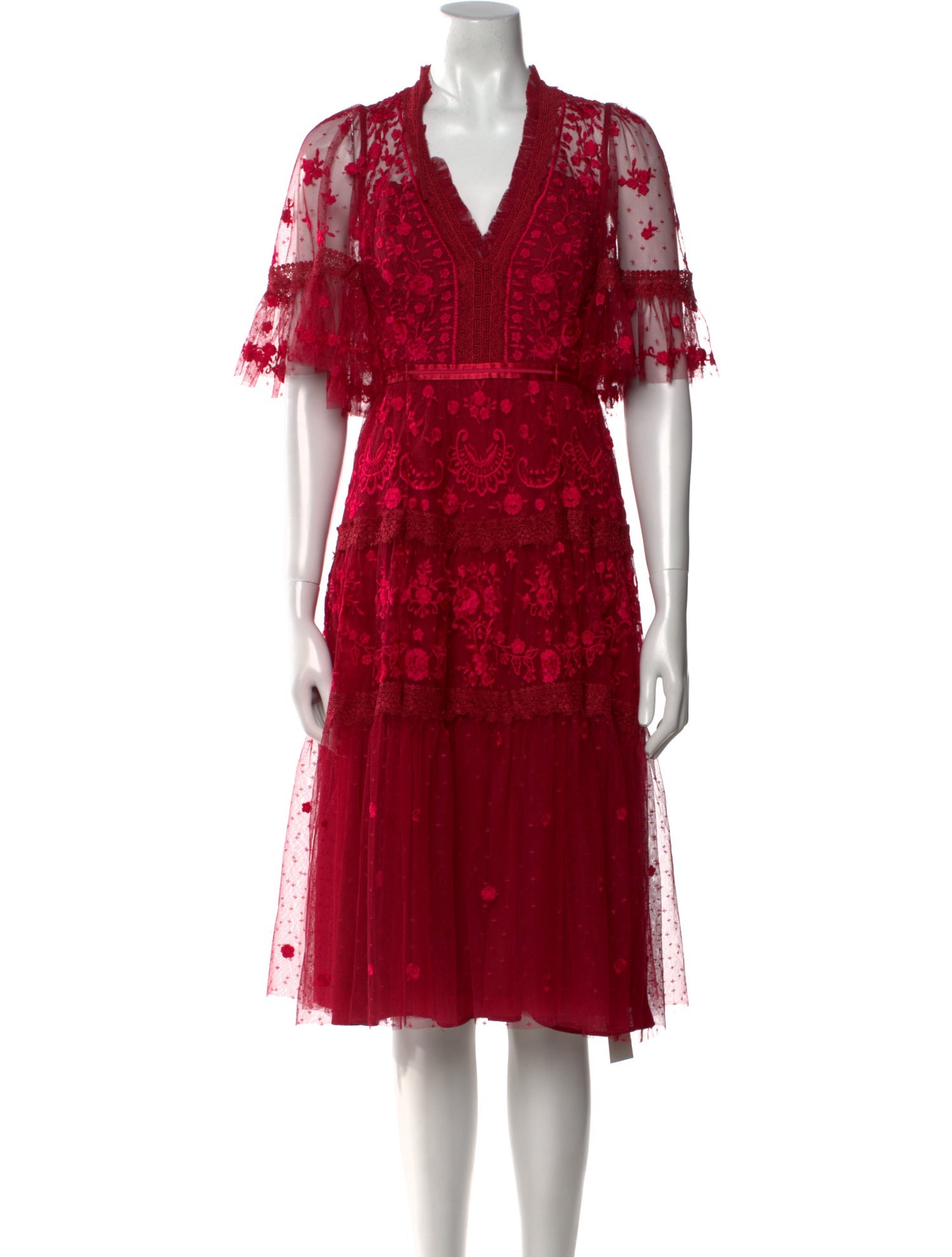 Needle & Thread Lace Pattern Midi Length Dress