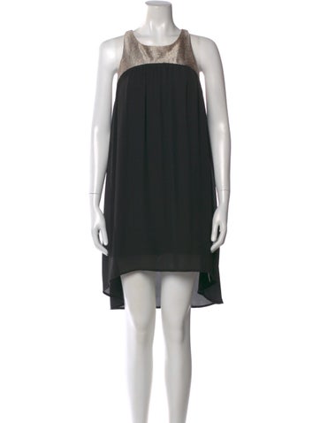 Pre-owned Needle & Thread Crew Neck Long Dress In Black