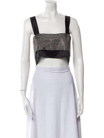 Nonchalant Colorblock Pattern Square Neckline Crop Top