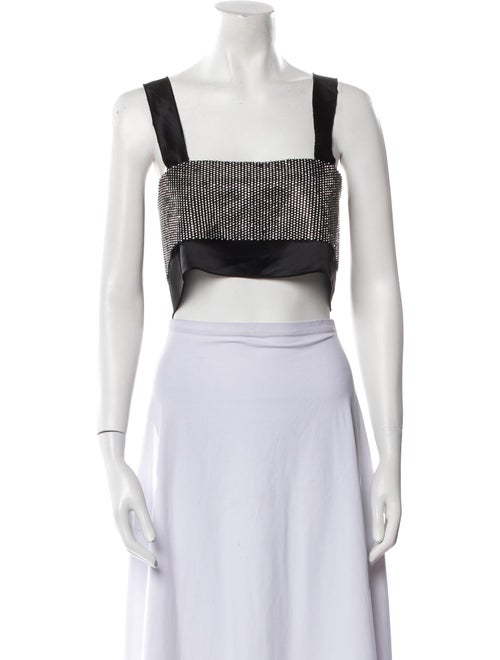 Nonchalant Colorblock Pattern Square Neckline Crop Top