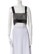 Nonchalant Colorblock Pattern Square Neckline Crop Top