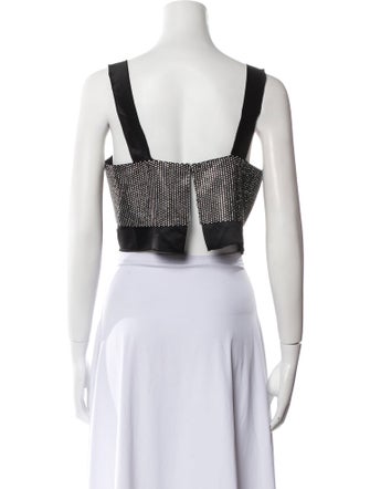 Nonchalant Colorblock Pattern Square Neckline Crop Top