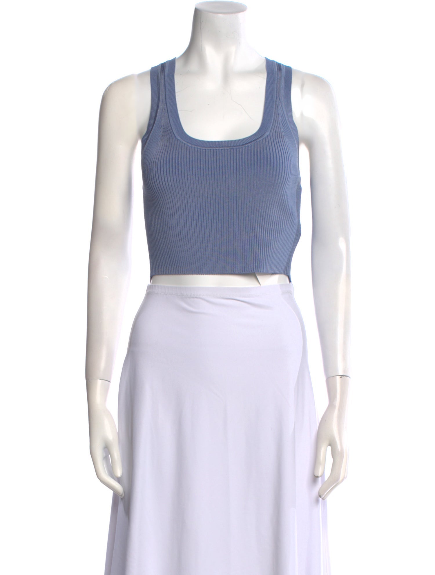 Nonchalant Square Neckline Sleeveless Crop Top