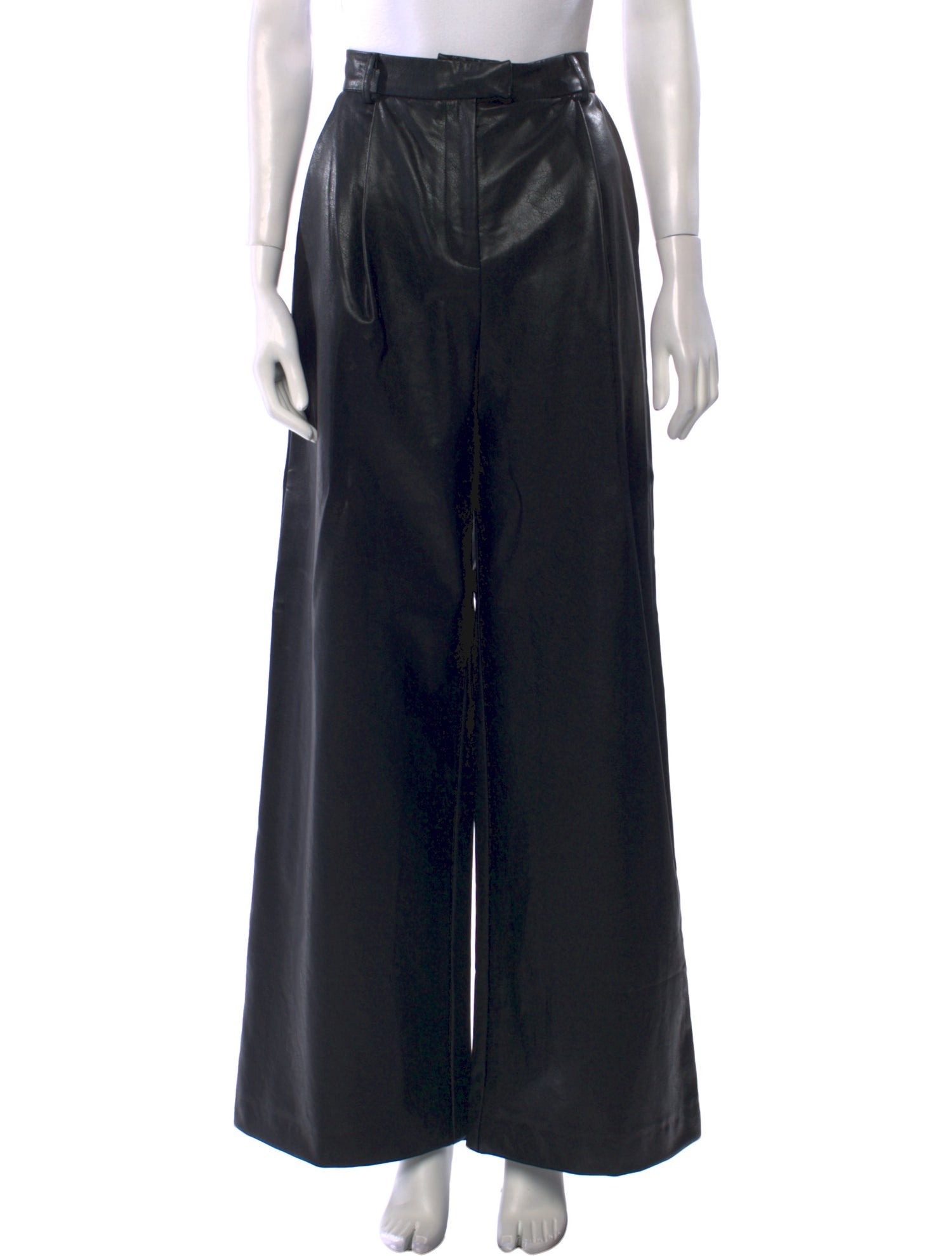 Nonchalant Faux Leather Wide Leg Pants