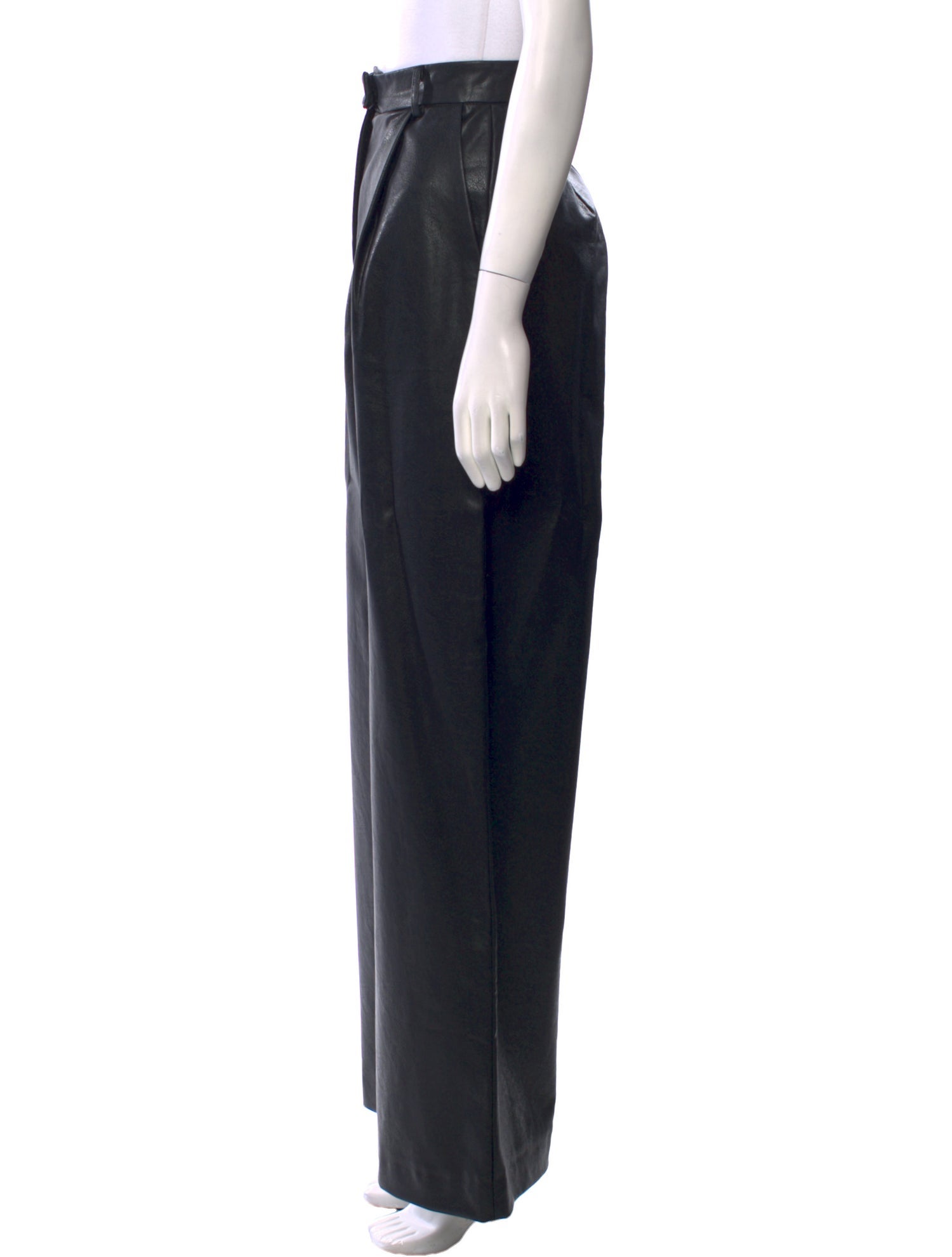 Nonchalant Faux Leather Wide Leg Pants