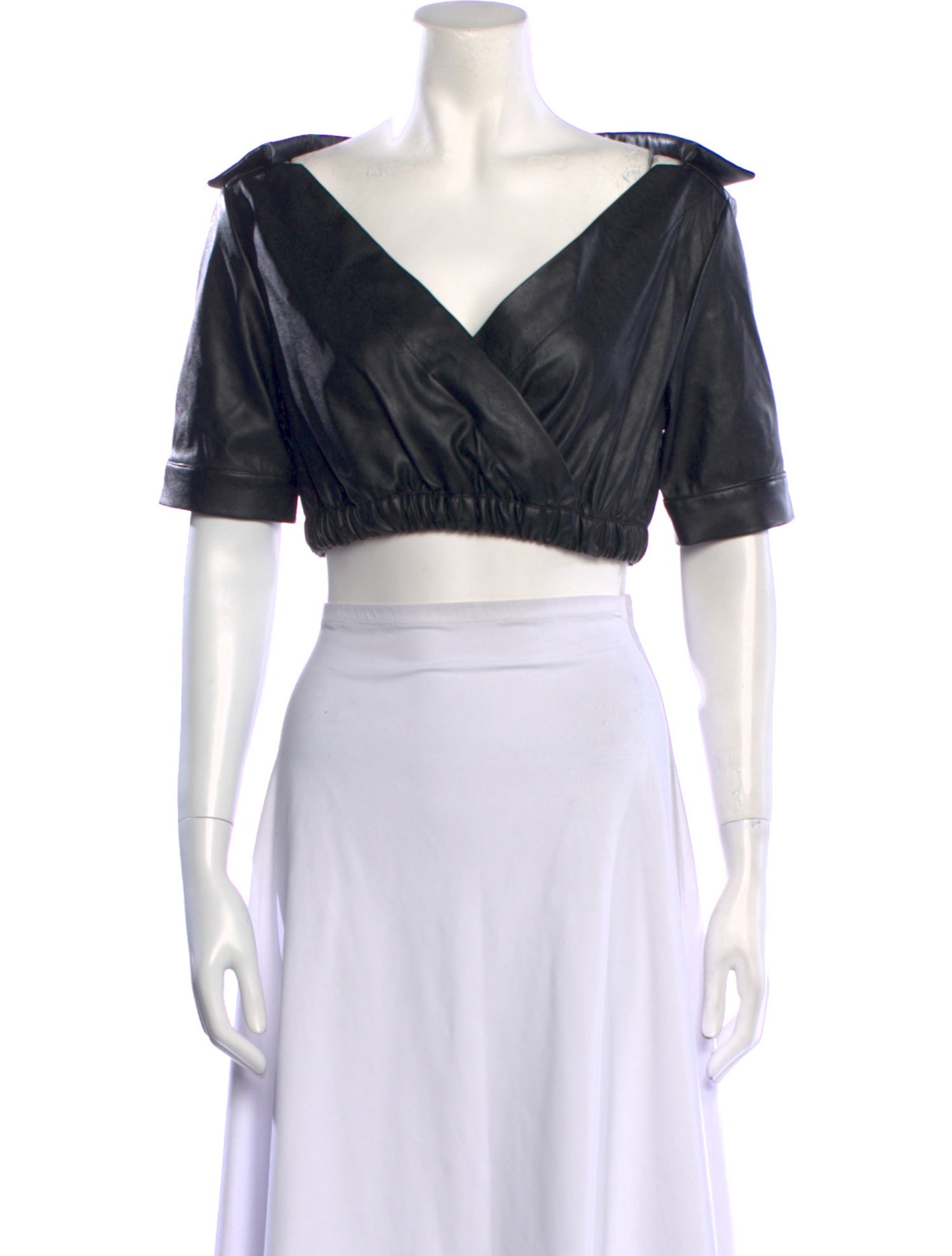 Nonchalant V-Neck Short Sleeve Crop Top