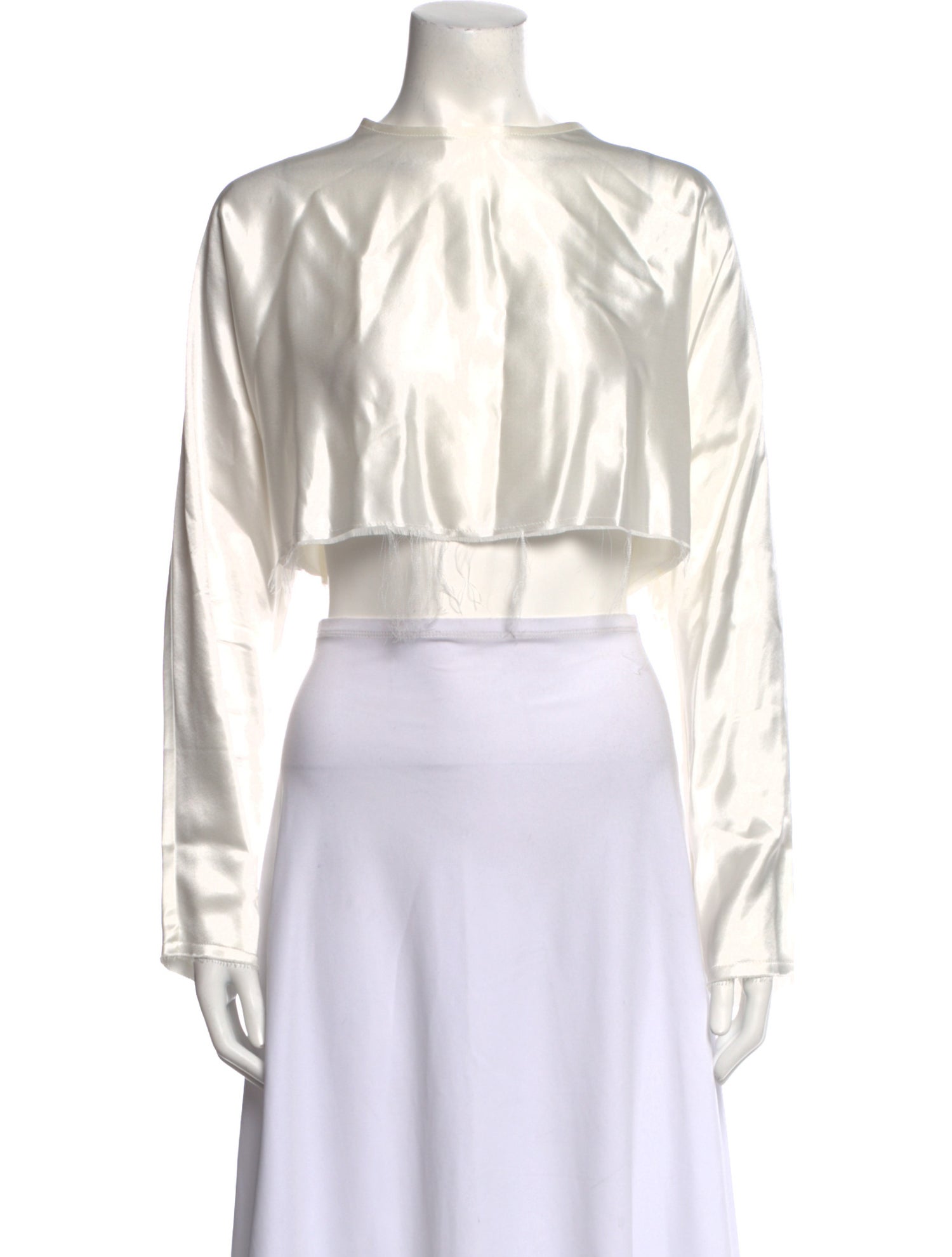 Nonchalant Crew Neck Long Sleeve Crop Top