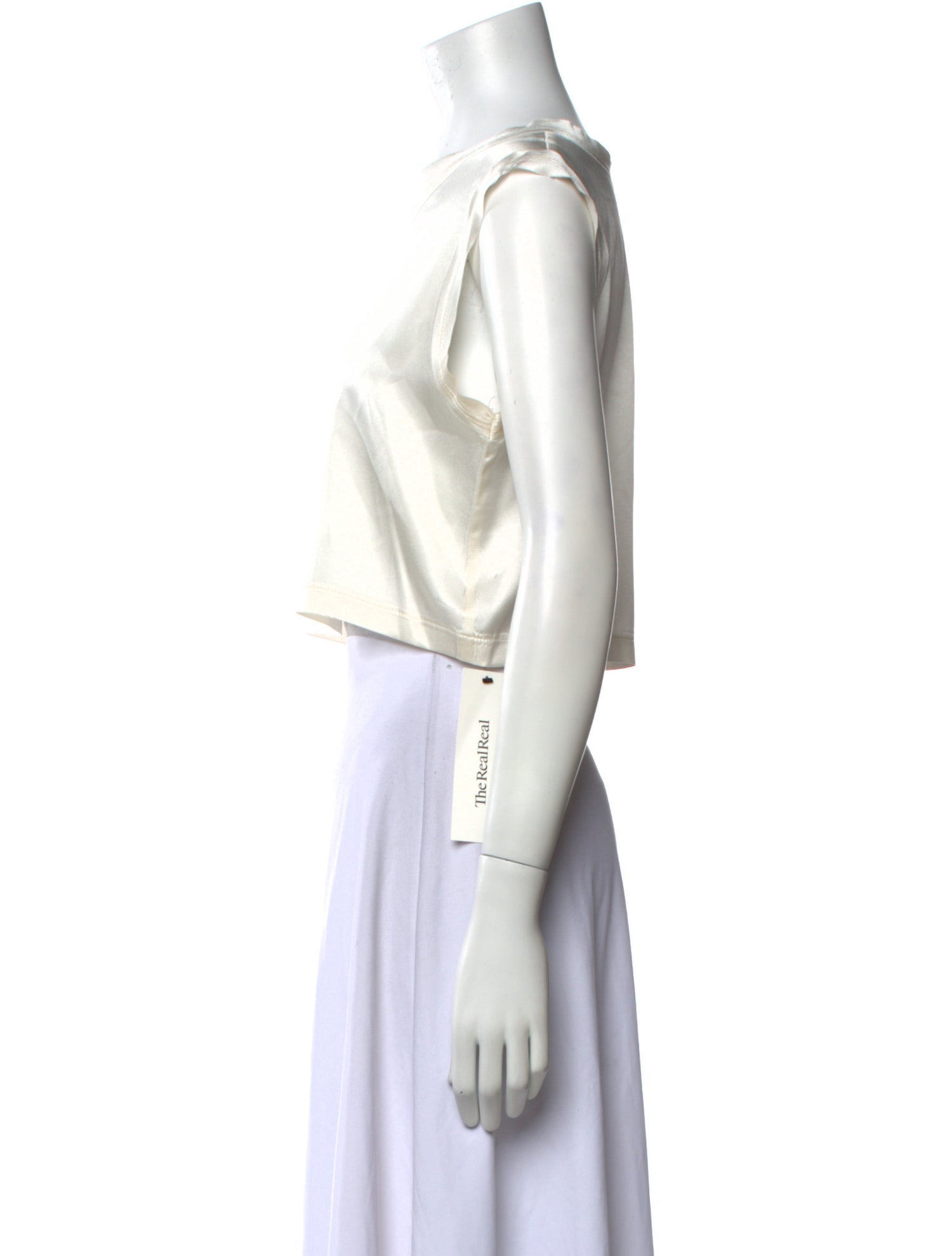 Nonchalant Silk Bateau Neckline Crop Top