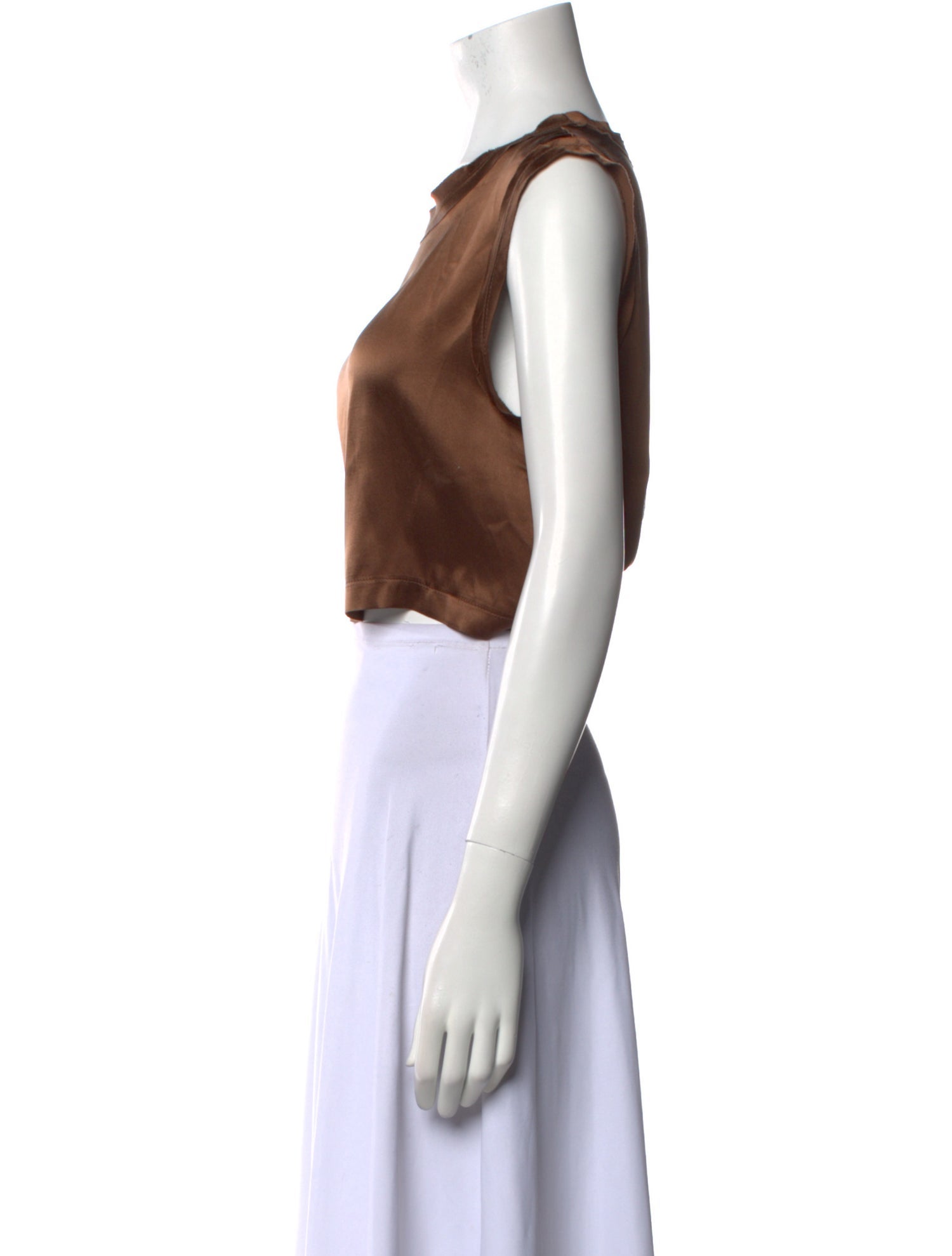 Nonchalant Silk Scoop Neck Crop Top