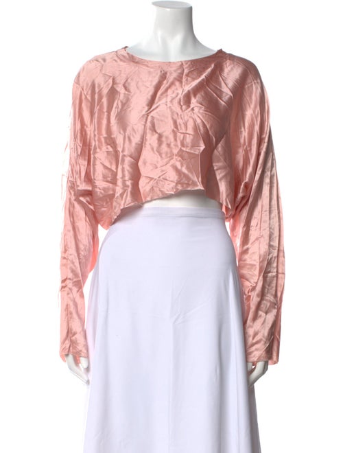 Nonchalant Silk Bateau Neckline Crop Top