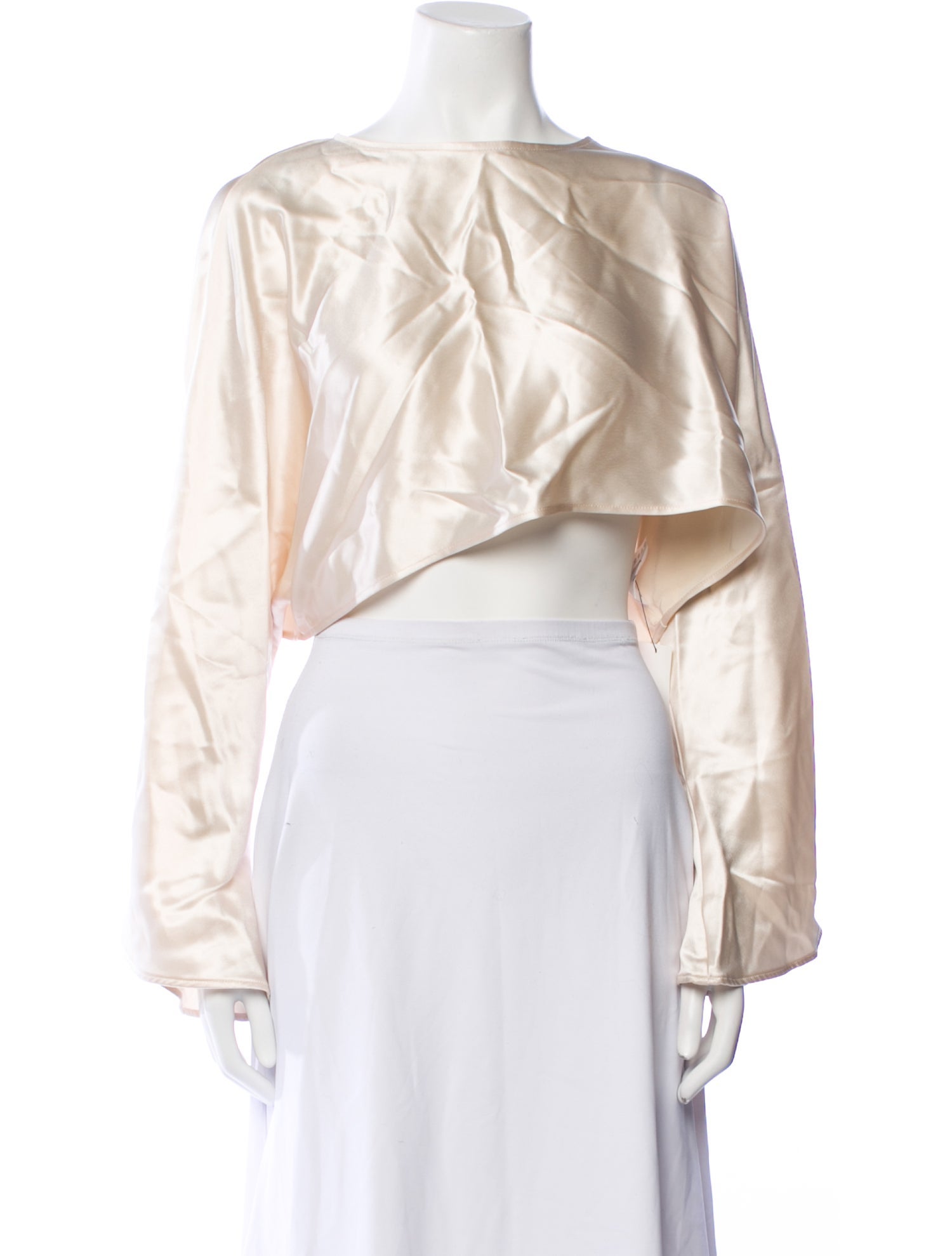 Nonchalant Bateau Neckline Long Sleeve Crop Top w/ Tags