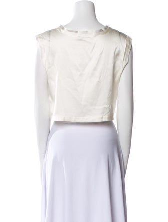 Nonchalant Silk Cowl Neck Crop Top