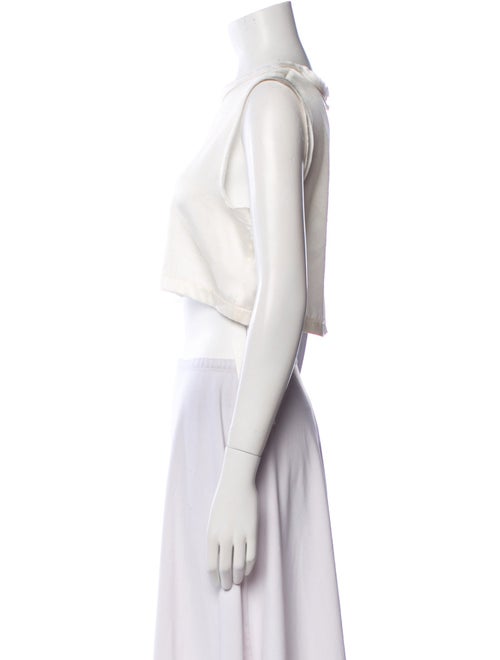 Nonchalant Silk Bateau Neckline Crop Top