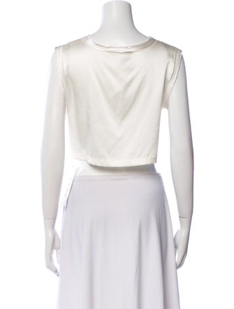 Nonchalant Silk Bateau Neckline Crop Top