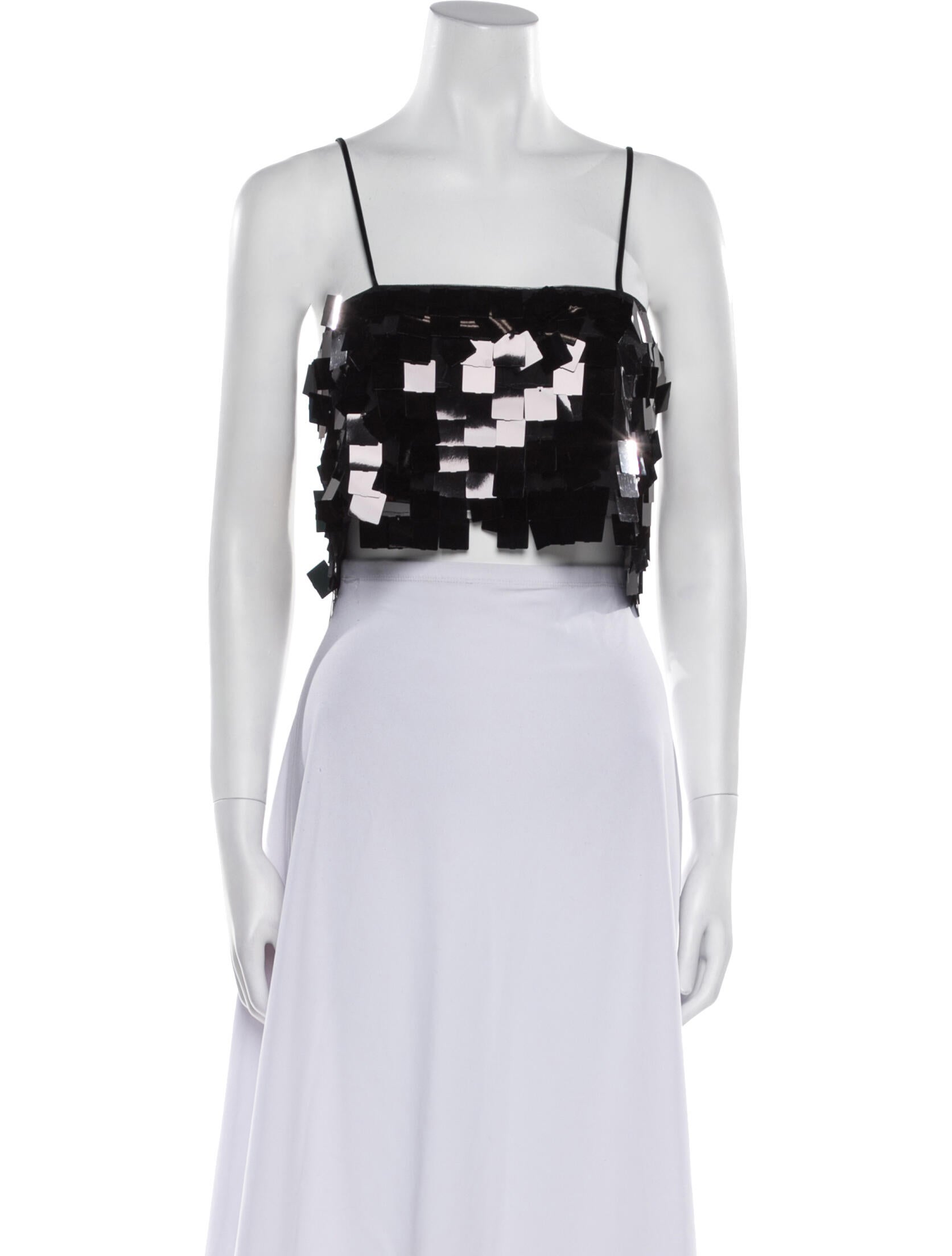 Nonchalant Printed Square Neckline Crop Top