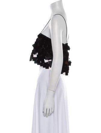 Nonchalant Printed Square Neckline Crop Top