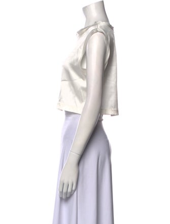 Nonchalant Silk Bateau Neckline Crop Top