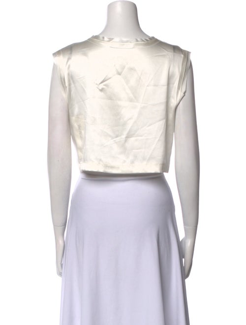 Nonchalant Silk Bateau Neckline Crop Top