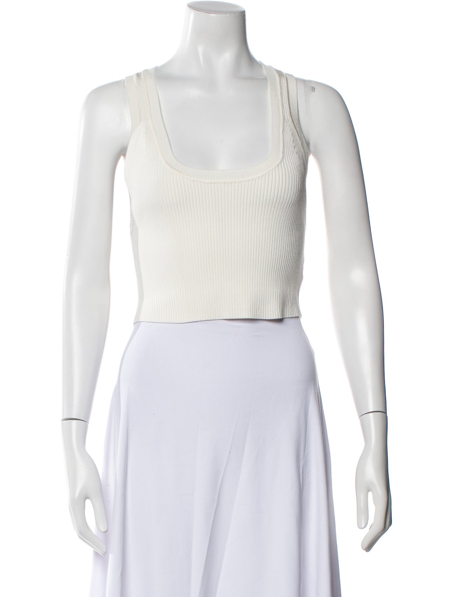 Nonchalant Square Neckline Sleeveless Crop Top