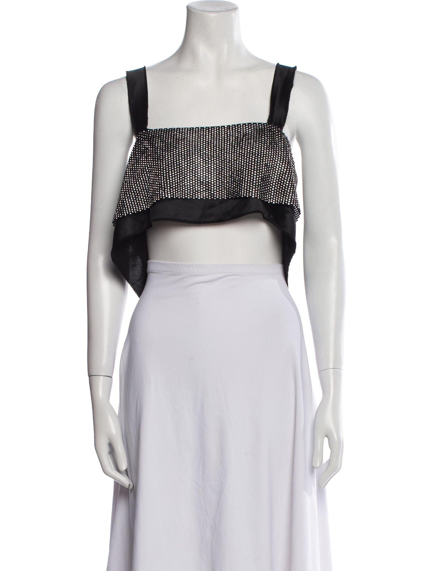 Nonchalant Square Neckline Sleeveless Crop Top
