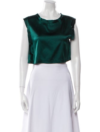 Nonchalant Silk Scoop Neck Crop Top