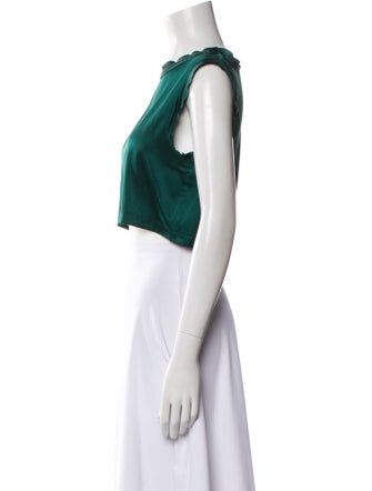 Nonchalant Silk Scoop Neck Crop Top