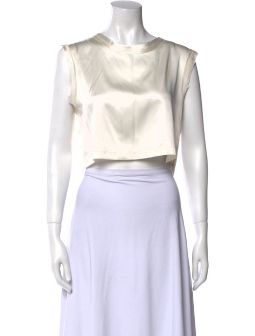 Nonchalant Silk Scoop Neck Crop Top