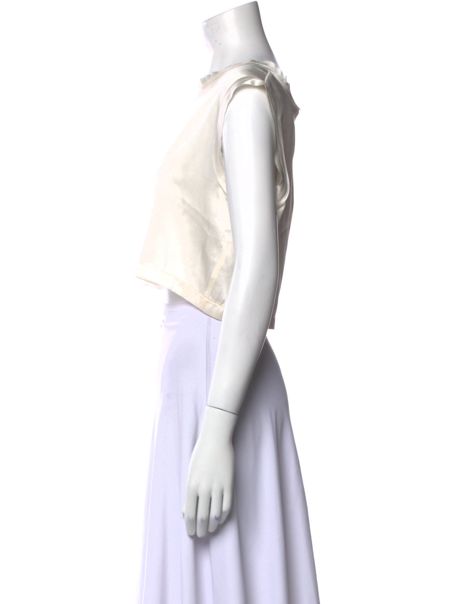 Nonchalant Silk Scoop Neck Crop Top