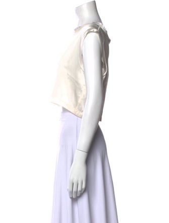 Nonchalant Silk Scoop Neck Crop Top