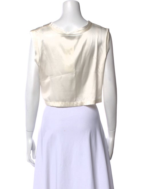 Nonchalant Silk Scoop Neck Crop Top