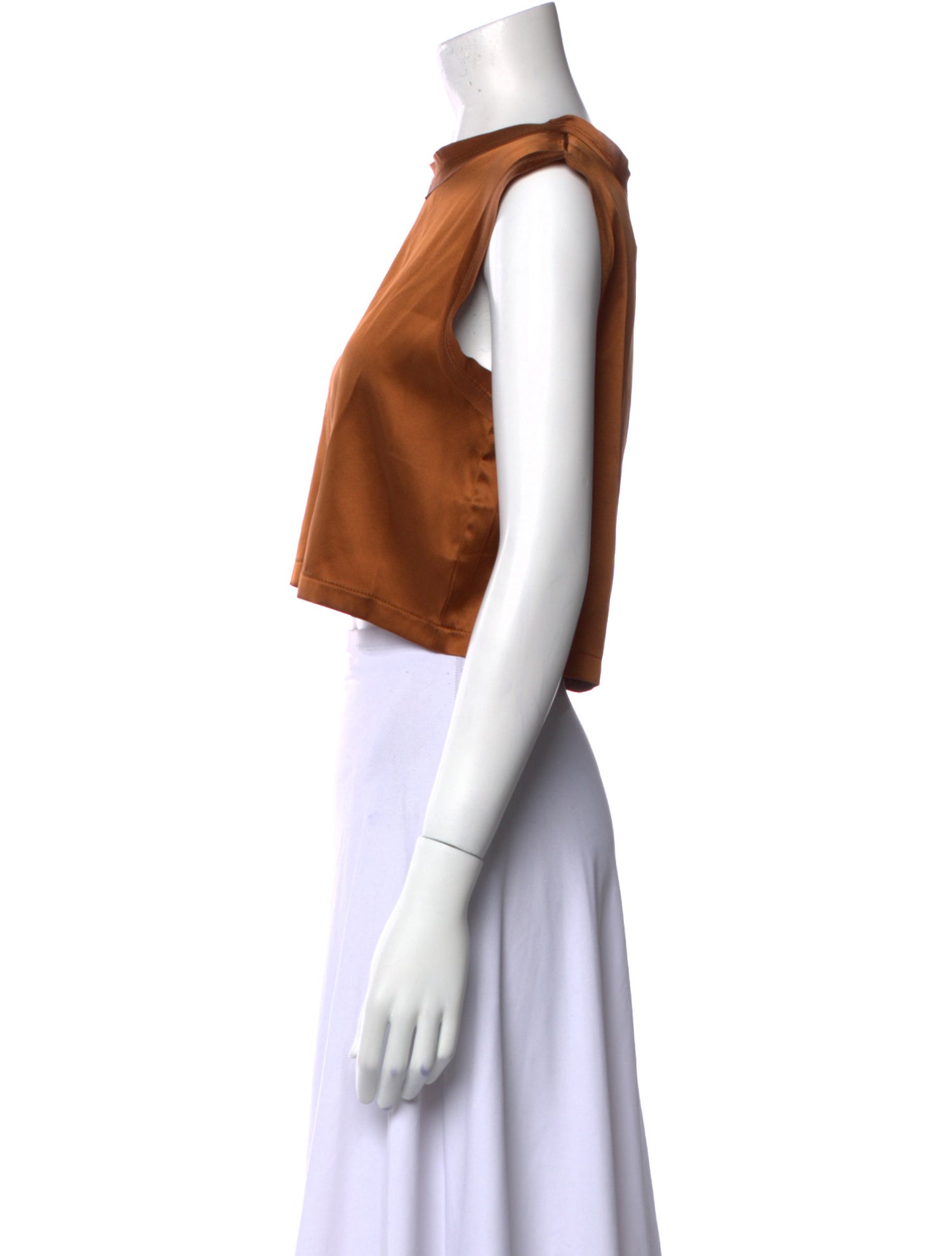 Nonchalant Silk Scoop Neck Crop Top