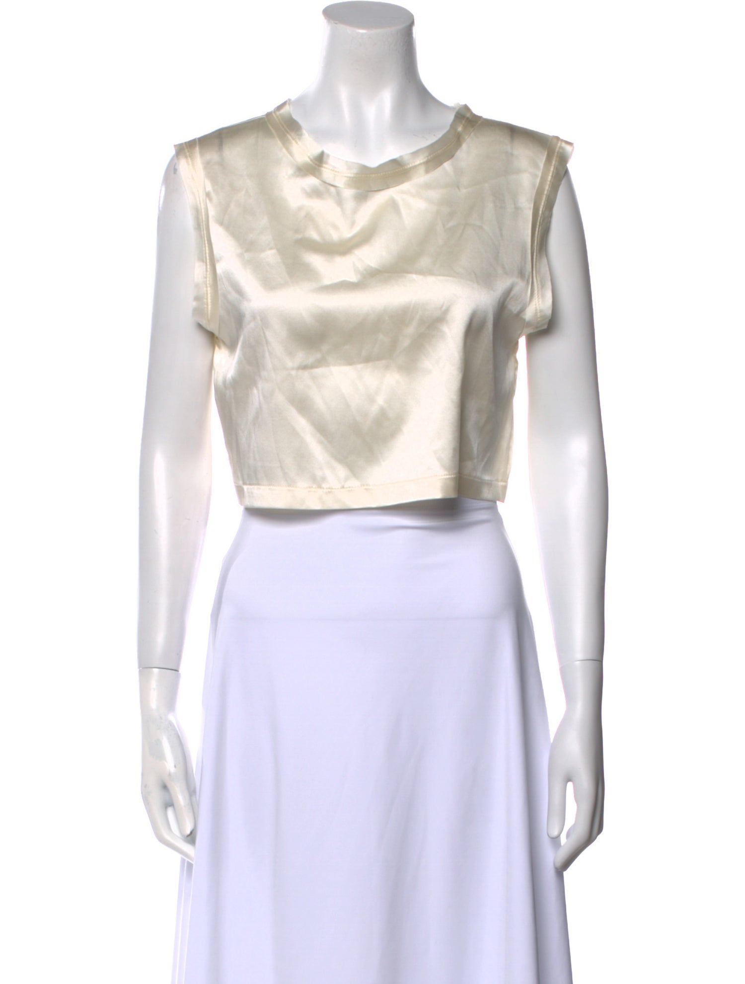 Nonchalant Silk Scoop Neck Crop Top w/ Tags