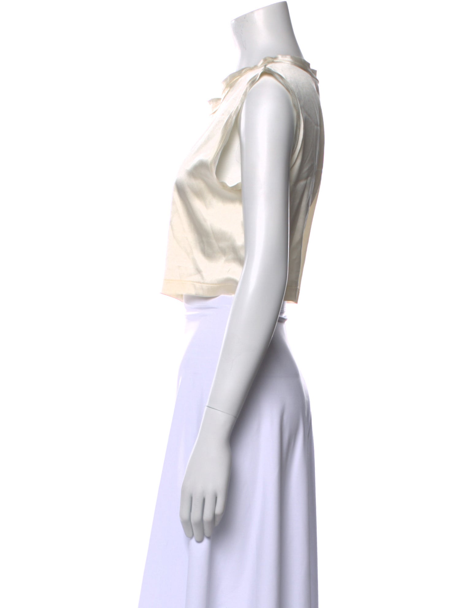 Nonchalant Silk Scoop Neck Crop Top w/ Tags