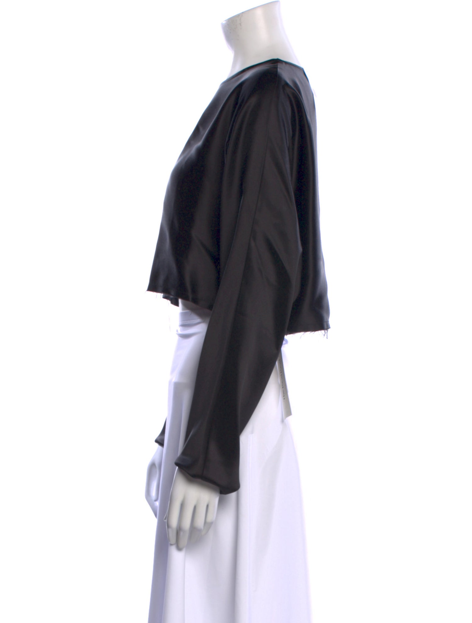 Nonchalant Scoop Neck Long Sleeve Crop Top