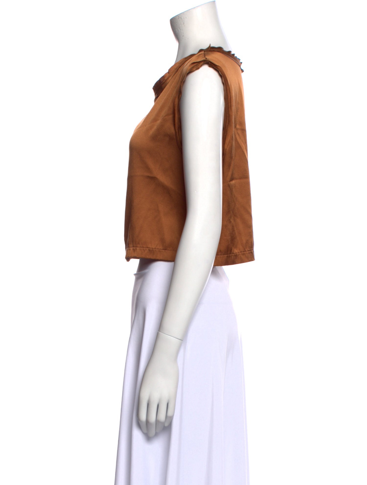 Nonchalant Silk Scoop Neck Crop Top