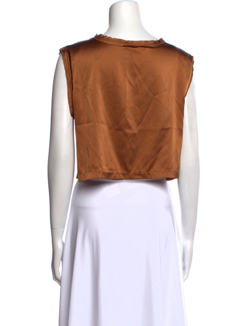 Nonchalant Silk Scoop Neck Crop Top