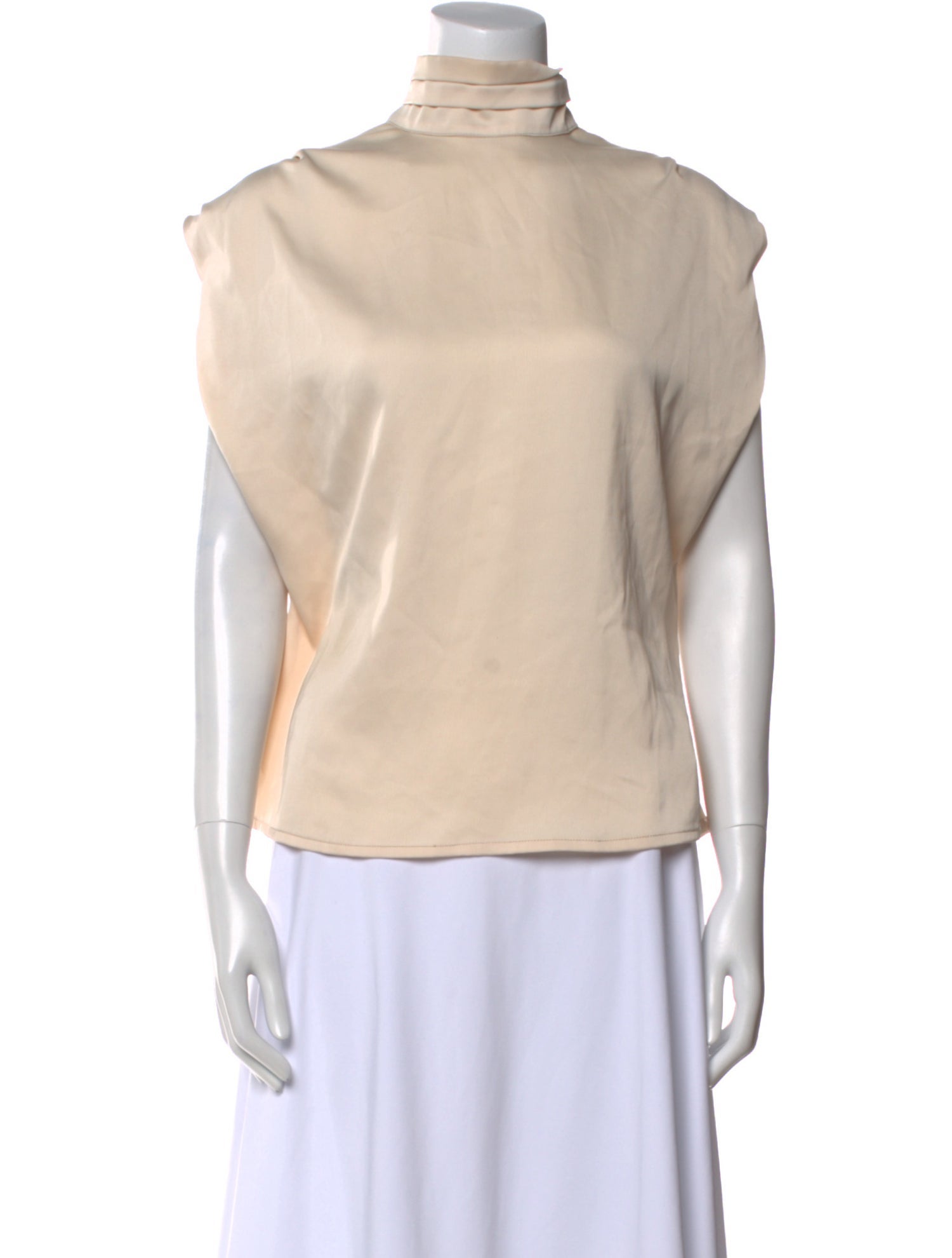 Nonchalant Mock Neck Short Sleeve Blouse