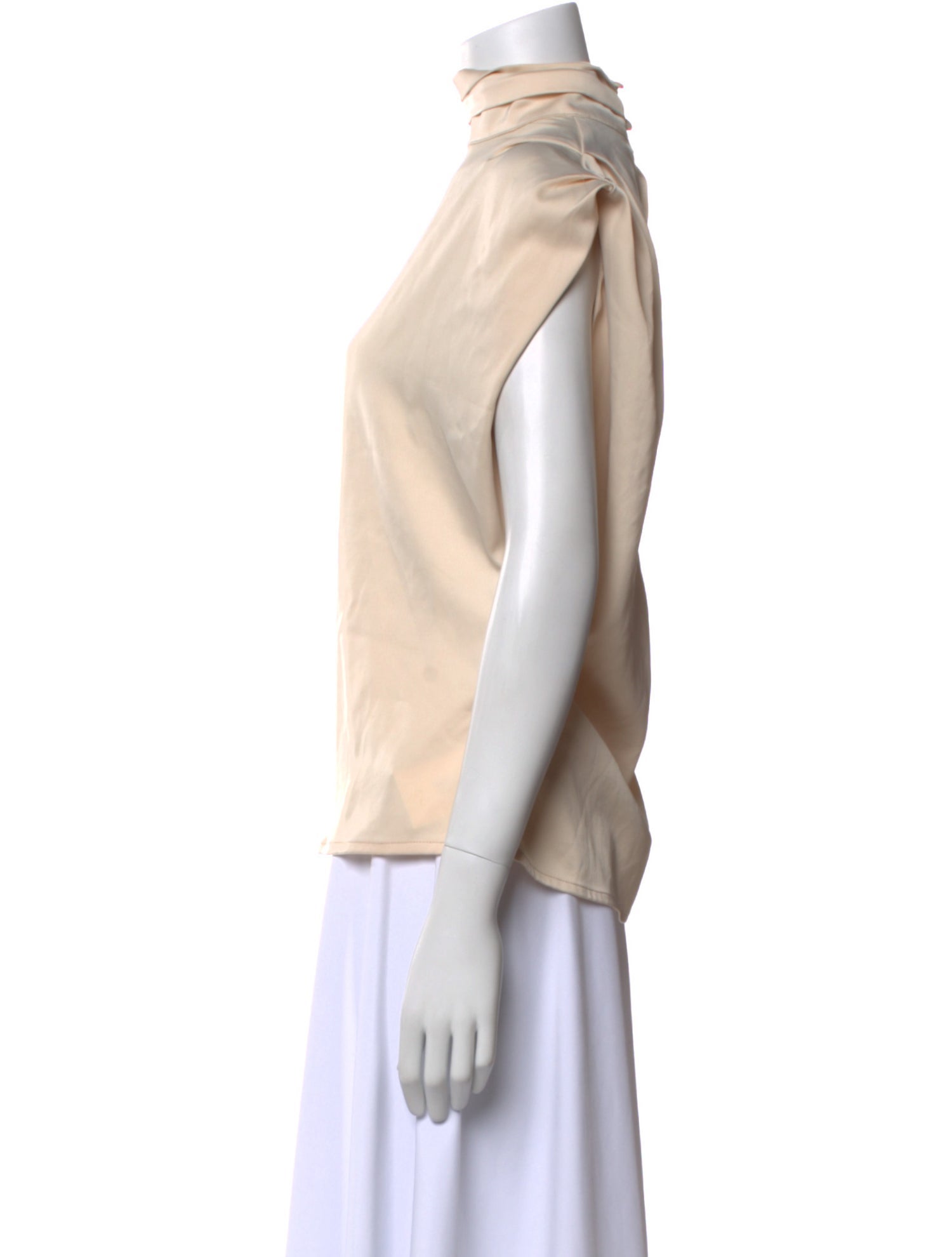 Nonchalant Mock Neck Short Sleeve Blouse