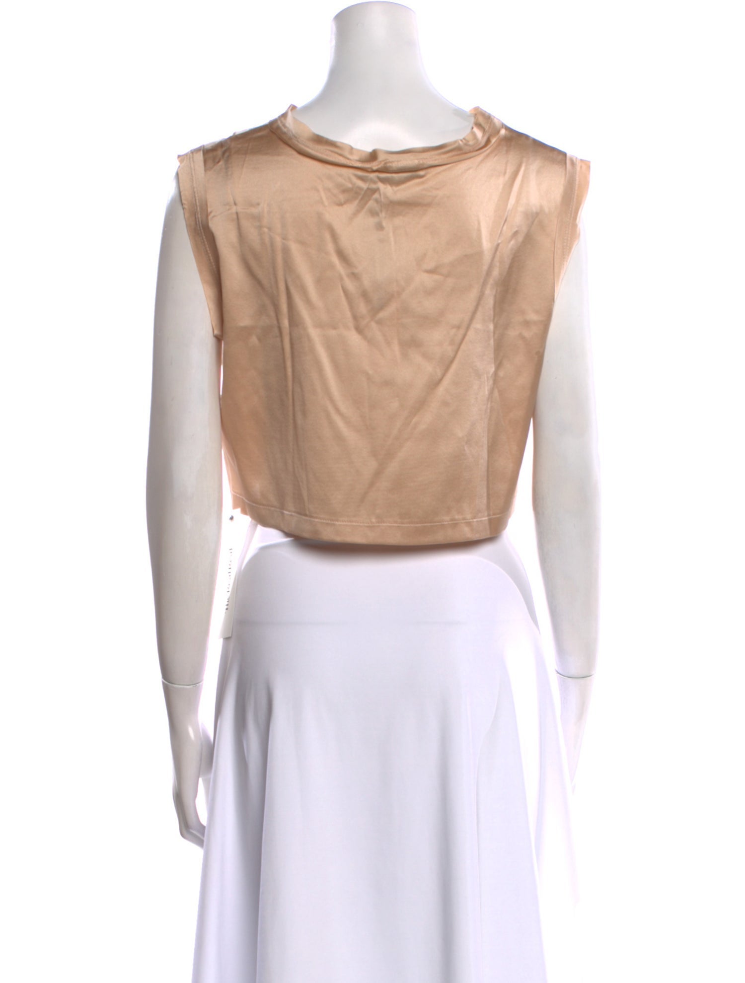 Nonchalant Silk Bateau Neckline Crop Top w/ Tags