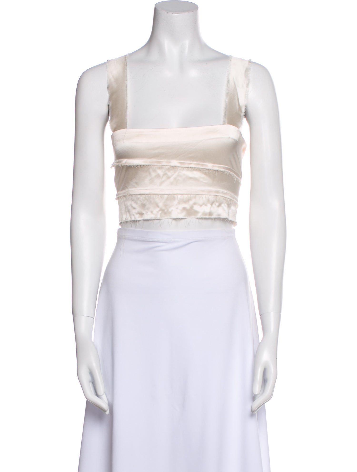 Nonchalant Square Neckline Sleeveless Crop Top